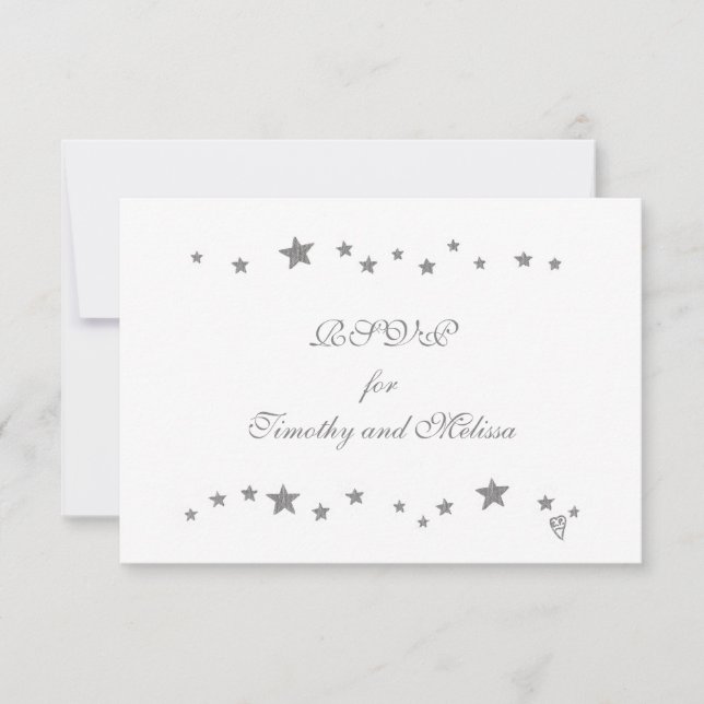 Cartões de resposta de casamento RSVP Stars Lively (Frente)