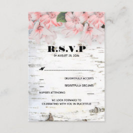 Cartões de Resposta de Casamento Rústico de Casca