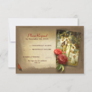 cartões de resposta de casamento vintage