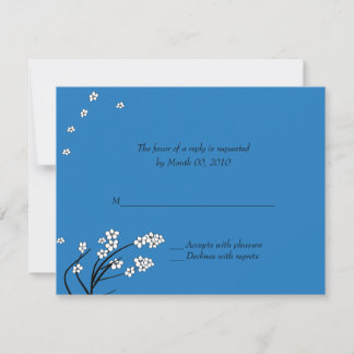 Cartões de Resposta de Convite de Casamento Azul R