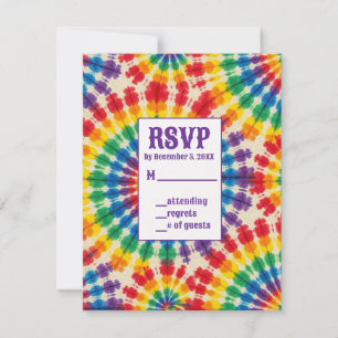 Cartões de Resposta de Estampa Tie Dye Psicodélico