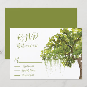 Cartões de resposta de musgo de carvalho RSVP