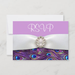 Cartões de Resposta de RSVP de Casamento Purple Pe