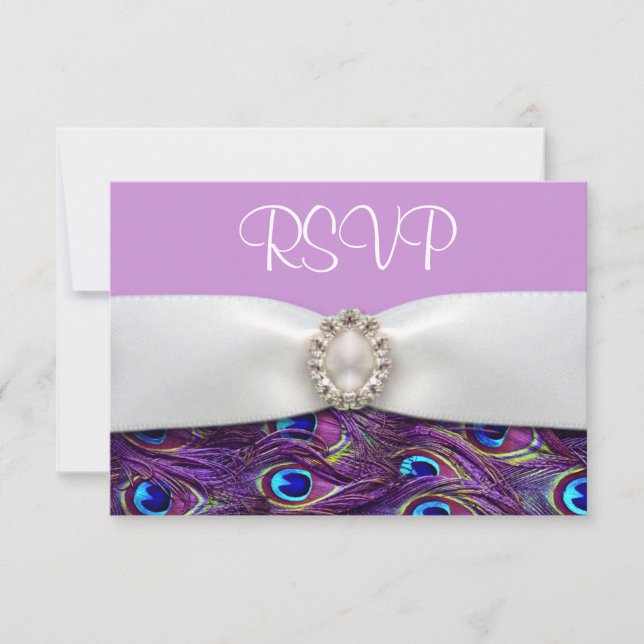 Cartões de Resposta de RSVP para Casamento Purple  (Frente)