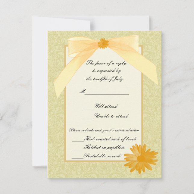 Cartões de resposta de ventilador amarelo (Frente)