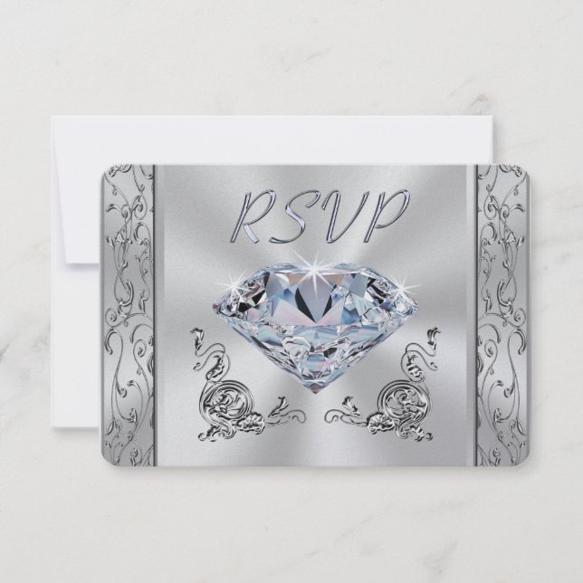 Cartões de resposta do 60º aniversário com envelop (Frente)