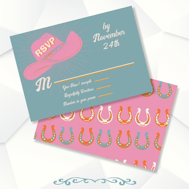 Cartões de resposta do Bold Cowboy Western Hat rsv (Criador carregado)