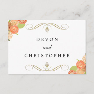 Cartões de Resposta Floral de Casamento em Cascata