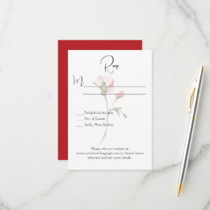 Cartões de Resposta Floral de Haste Única Minimali