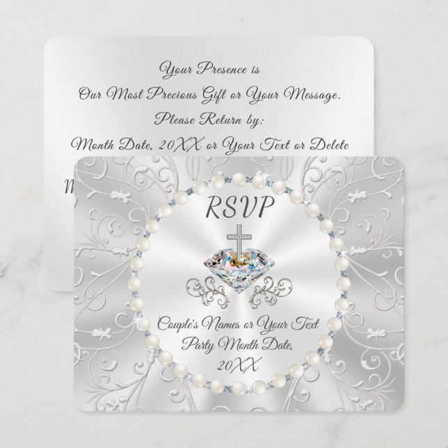 Cartões de Resposta para Aniversário Cristão ou Ca (Frente/Verso)