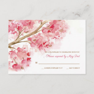 Cartões de Resposta para Aquarela de Flores de Cer