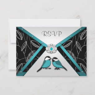 Cartões de Resposta para Casamento de Pássaros Amo