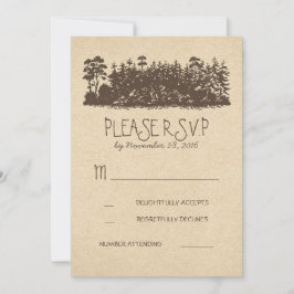 Cartões de Resposta para Casamento Rústico na Flor