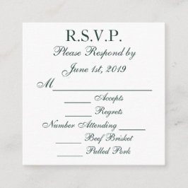 Cartões de Resposta RSVP Baylor Verde e Branco