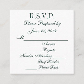 Cartões de Resposta RSVP Baylor Verde e Branco
