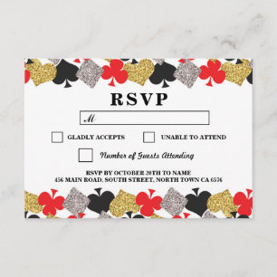 Cartões de Resposta RSVP Casamento Las Vegas Cassi