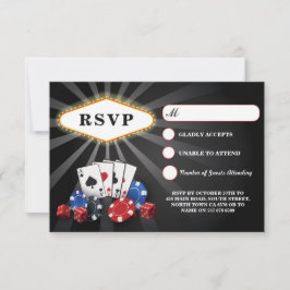 Cartões de Resposta RSVP Casamento Las Vegas Cassi