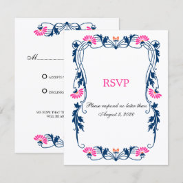 Cartões de Resposta / RSVP com Florais e Espirais
