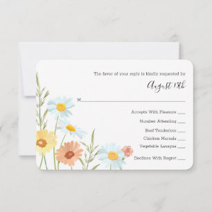 Cartões de resposta RSVP de Casamento de Flores Se