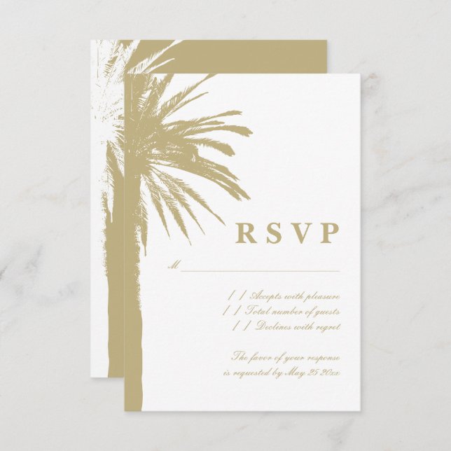 Cartões de resposta RSVP de casamento de praia exc (Frente/Verso)