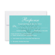 Cartões de resposta RSVP de Casamento de Seafoam V