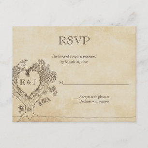 Cartões de resposta RSVP de Casamento em Árvore