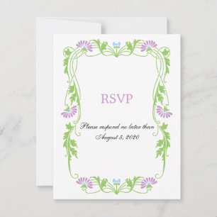 Cartões de Resposta / RSVP de Florais e Espirais E