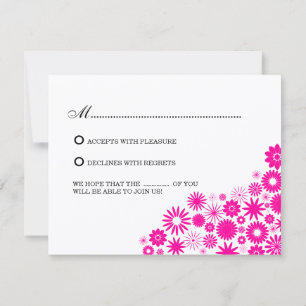 Cartões de Resposta / RSVP de Florais Magenta Boni