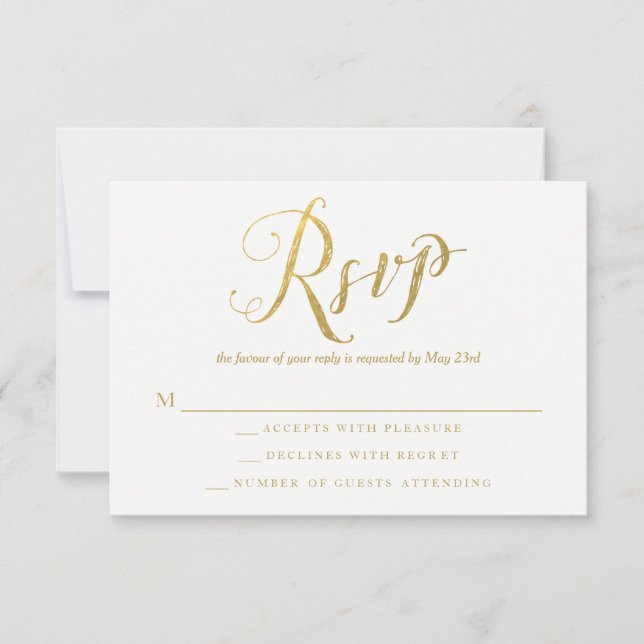 Cartões de resposta RSVP do Sr. e Sra. Elegante Do (Frente)