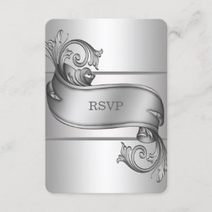Cartões de Resposta RSVP Rolo de Prata