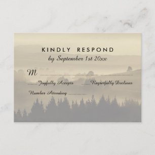 Cartões de resposta RSVP Rustic Mountain Wedding