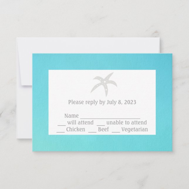 Cartões de Resposta Starfish Rsvp (Frente)