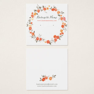 Cartões de ressonância Floral Laranja Romântica