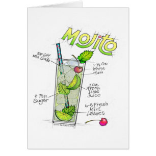 CARTÕES DE RETORNO - MOJITO RECIPE COCKTAIL ART