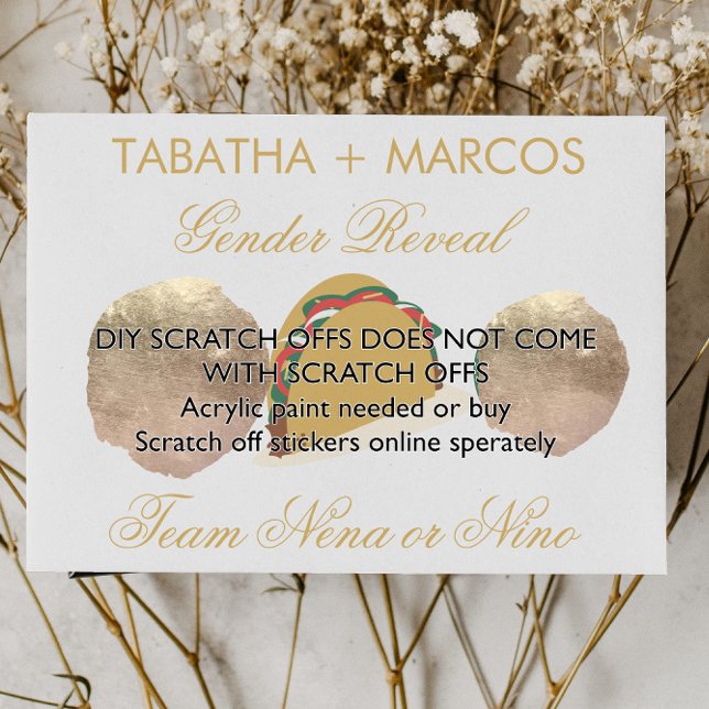 Cartões de Revelação de Gênero Taco DIY Falso (Criador carregado)