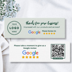 Cartões de Revisão de Negócios Google Esmeralda Ve