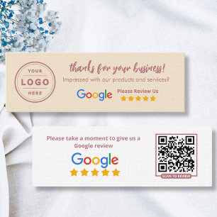 Cartões de Revisão de Negócios Google Rose Gold & 