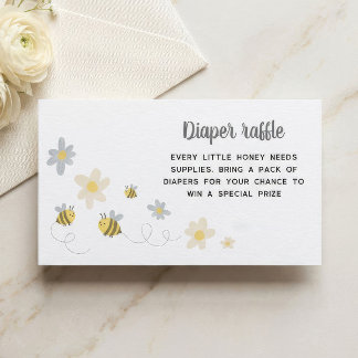 Cartões de Rifa de Fraldas Bumble Bee – Chá de Beb