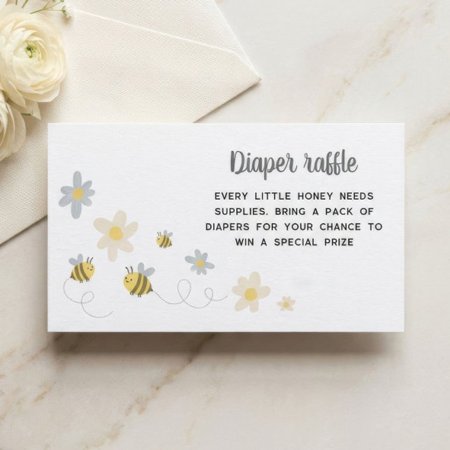 Cartões de Rifa de Fraldas Bumble Bee – Chá de Beb (Criador carregado)