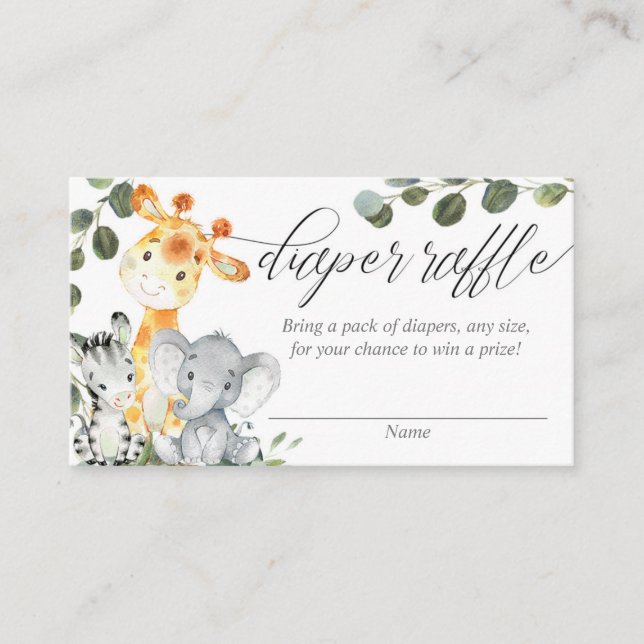 Cartões de rifa de fraldas neutras em relação ao g (Frente)