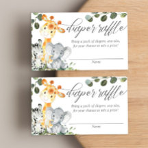 Cartões de rifa de fraldas neutras em relação ao g