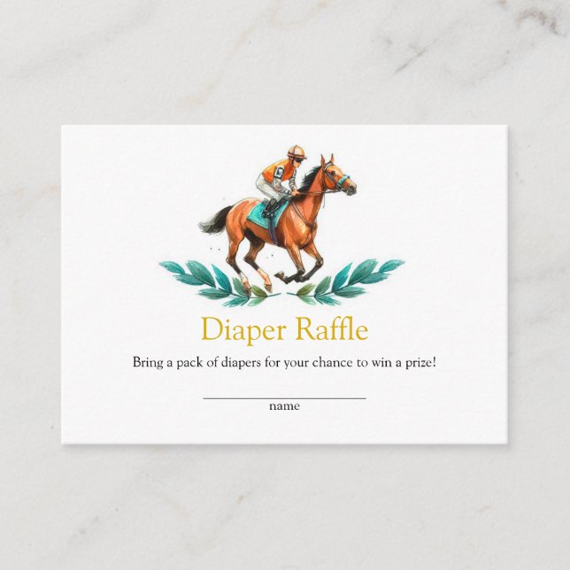 Cartões de rifa de fraldas para chá de bebê com ca (Frente)