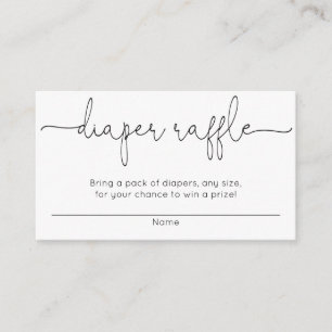 Cartões de rifa de fraldas para chá de bebê, neutr