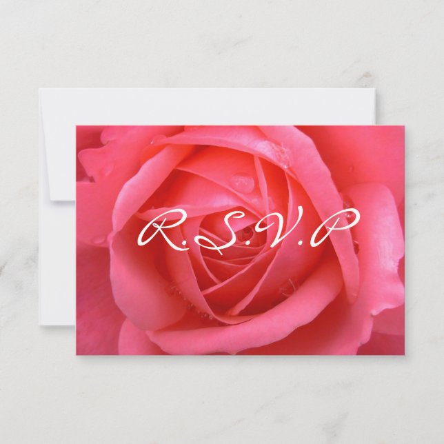 Cartões de Rosa Personalizados RSVP Rosa Rosa (Frente)