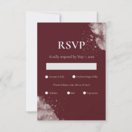 Cartões de RSVP Celestial Burgundy Starlight