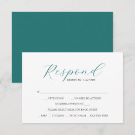 Cartões de RSVP com Escolha de Refeição Verde Esme