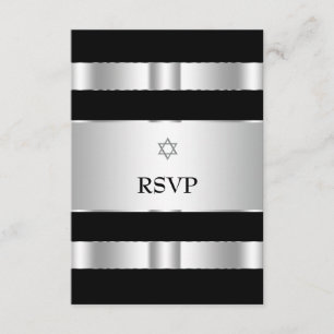 Cartões de RSVP de Bar Mitzvah com Estrela de Davi