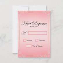 Cartões de RSVP de Casamento Bubblegum Blush