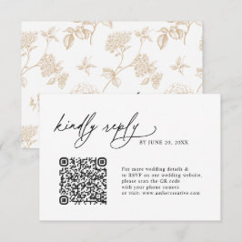 Cartões de RSVP de casamento com código QR minimal