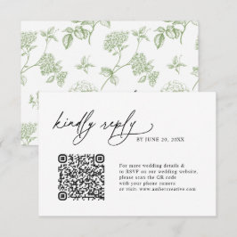 Cartões de RSVP de casamento com código QR minimal